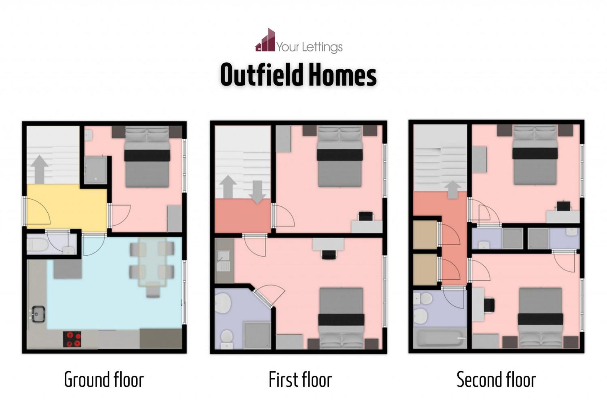 5-Bedroom Contractor House With 10 Beds Free Parking And Free Wifi - Outfield Homes By Your Lettings Short Lets & Serviced Accommodation Питерборо Екстериор снимка